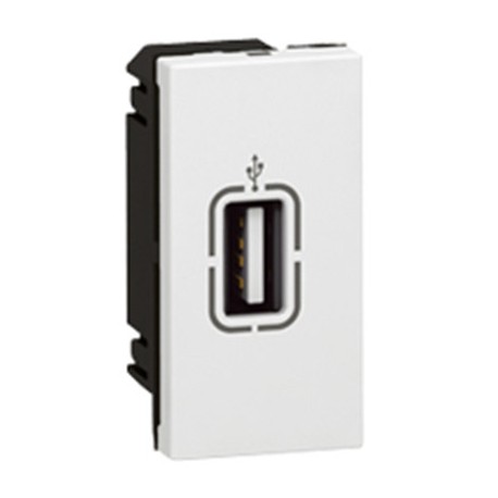 Photo Prise USB 3.0 femelle préconnectorisée Mosaic 1 module - blanc | Ref : 078746