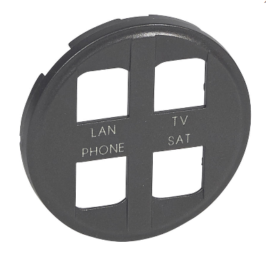 Photo Enjoliveur Cliane pour prise quadruple pour rseau Optimum auto  -  finition graphite | Ref : 067994
