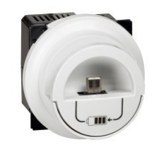 Photo Enjoliveur Céliane - prise double pour chargeur USB version dock - blanc | Ref : 068210