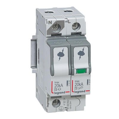 Photo Parafoudre basse tension typeT2 Imax 20kA/pôle - 1P+N 320V~ - 2 modules | Ref : 412224