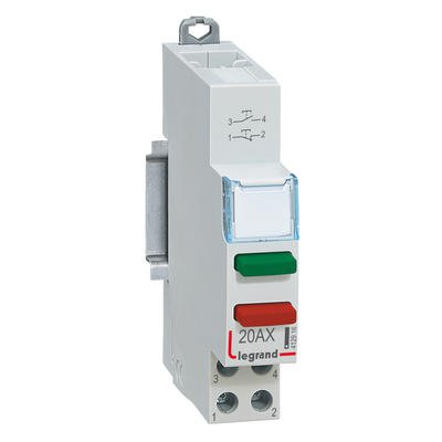 Photo Poussoir modulaire double fonction contact 1NO+1NF sans voyant  -  1 module | Ref : 412916