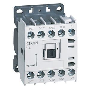 Photo Mini - contacteur de puissance CTX³ 3 pôles 9A avec contact auxiliaire intégré 1NO - tension de commande 230V~ | Ref : 417026