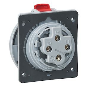 Photo Prise à entraxes unifiés P17 IP66/67 32A - 380V~ à 415V~ - 3P+T | Ref : 555488