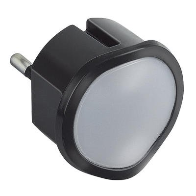 Photo Veilleuse crpusculaire automatique avec LED haute luminosit et fiche 2P 10A  -  noir | Ref : 050677