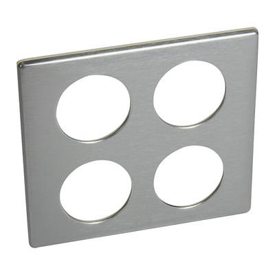 Photo Plaque Cliane Mtal 2x2 postes  -  finition Tungstne | Ref : 068964