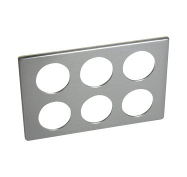 Photo Plaque Cliane Mtal 2x3 postes  -  finition Tungstne | Ref : 068970