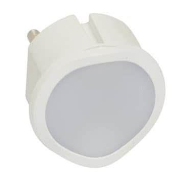 Photo Veilleuse crpusculaire automatique avec LED haute luminosit et fiche 2P 10A  -  blanc | Ref : 050676