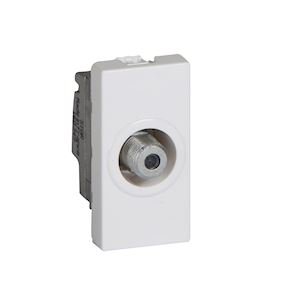 Photo Prise tlvision typeF Mosaic 1 module  -  blanc | Ref : 078790