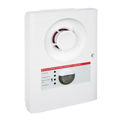 Photo Bloc autonome d'alarme sonore manuel BAASL Ma équipé d'un diffuseur lumineux | Ref : 140541