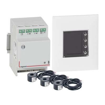 Photo Pack Ecocompteur modulaire standard 110V~  230V~ 3 modules + 3 tores ferms 60A + cran 1,6pouces Espace Evolution | Ref : 412011