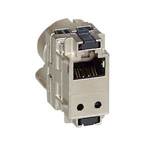 Photo Connecteur RJ45 cat�gorie6 STP pour coffrets Double Play et Basique avec brassage | Ref : 413083