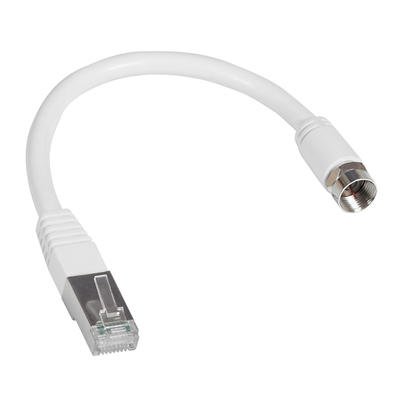 Photo Cordon de brassage 1 embout coaxial et 1 embout RJ45 - longueur 0,3m | Ref : 413206