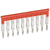 Photo Peigne pour 10 blocs de jonction à vis ou ressort Viking3 pas 6mm - rouge | Ref : 037504