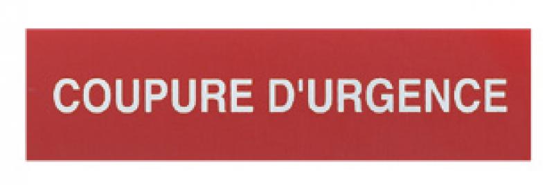 Photo Etiquette autocollante pour coffrets bris de glace avec coupure d'urgence blanc sur fond rouge | Ref : 038094