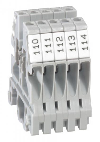 Photo Plaque de 100 repères prédécoupés vierges pour bloc de jonction Viking3 pas 5mm | Ref : 039500