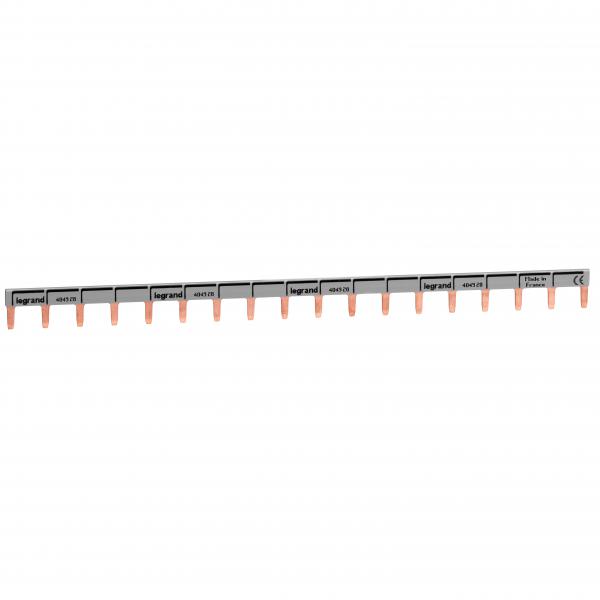 Photo Peigne d'alimentation universel Phase + Neutre HX³ horizontale 1P - longueur 18 modules | Ref : 404928