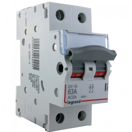 Photo Interrupteur - sectionneur DX - IS 2P 400V~  -  63A  -  2 modules | Ref : 406441