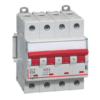 Photo Interrupteur - sectionneur DX - IS  dclenchement 4P 400V~  -  63A  -  4 modules | Ref : 406544