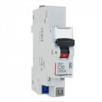 Photo Disjoncteur Phase+Neutre DNX4500 6kA arrive et sortie borne automatique  -  1P+N 230V~ 20A courbe C  -  1 module | Ref : 406784