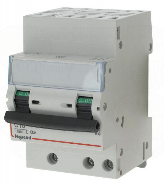 Photo Disjoncteur DNX4500 6kA arrive borne automatique sortie borne  vis  -  tripolaire 400V~ 20A courbe C  -  1 module | Ref : 406902
