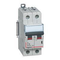 Photo Disjoncteur DX³6000 10kA arrivée haute et départ bas à vis 2P 230V~ à 400V~ - 16A - courbe C - 2 modules | Ref : 407784