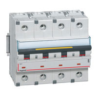 Photo Disjoncteur DX³10000 16kA arrivée haute et départ bas à vis 4P - 400V~ - 32A - courbe C - 4 modules | Ref : 409358