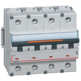 Photo Disjoncteur DX³ 25kA arrivée haute et départ bas à vis 4P 400V~ - 32A - courbe C - 6 modules | Ref : 409797