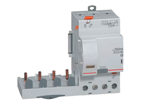 Photo Bloc diffrentiel adaptable  vis DX pour disjoncteur 1 module par ple  -  4P 400V~  -  40A  -  typeF 300mA | Ref : 410545