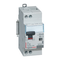 Photo Disjoncteur différentiel monobloc DX³6000 10kA arrivée haute et départ bas à vis U+N 230V~ - 6A - typeAC 30mA | Ref : 410783