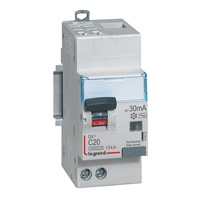 Photo Disjoncteur diffrentiel monobloc DX6000 10kA arrive haute et dpart bas  vis 2P 230V~  400V~  -  16A  -  typeAC 30mA | Ref : 411158