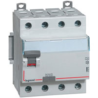 Photo Interrupteur différentiel DX³ - ID arrivée haute et départ bas à vis - 4P 400V~ 25A typeAC 30mA - 4 modules | Ref : 411660