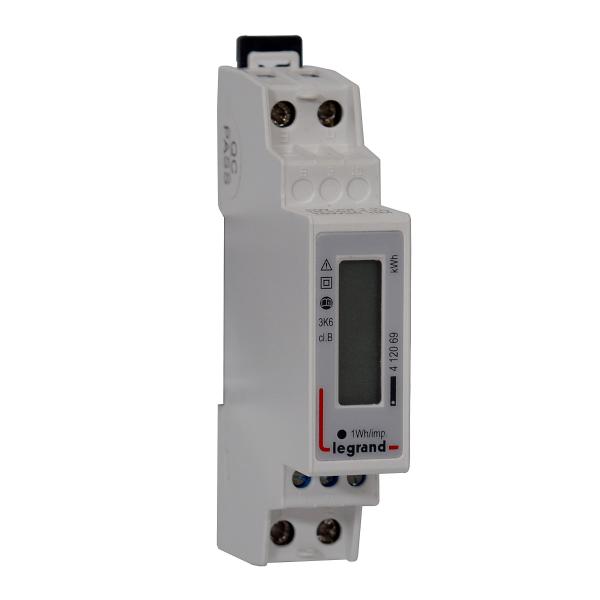 Photo Compteur modulaire monophas EMDX MID raccordement direct 45A  -  1 module  -  avec sortie  implusions | Ref : 412069