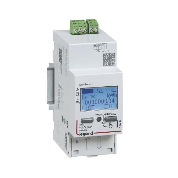 Photo Compteur monophas EMDX non MID racc direct 63A - 2 modules sortie impulsions | Ref : 412080