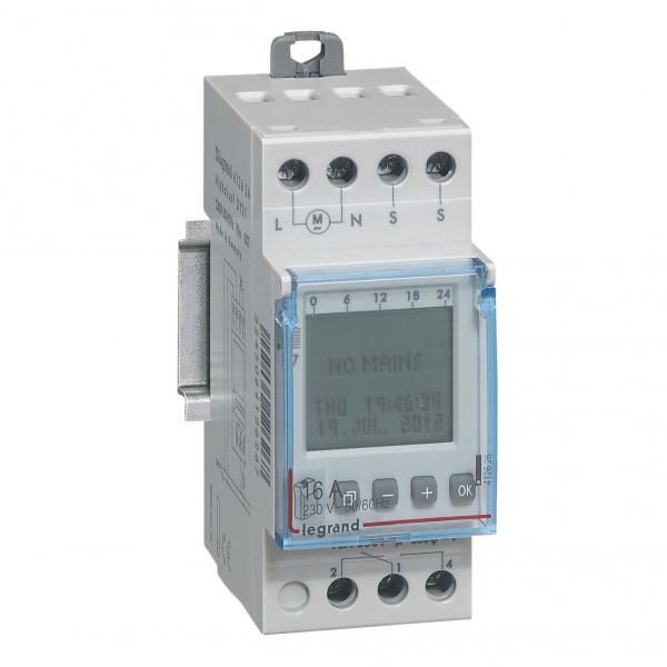 Photo Interrupteur crpusculaire modulaire programmable IP65  -  sortie 16A 250V livr avec cellule photolectrique  -  2 modules | Ref : 412626