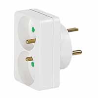 Photo Adaptateur pour branchement de 2 fiches 2P+T 16A sur une prise 20A | Ref : 090038