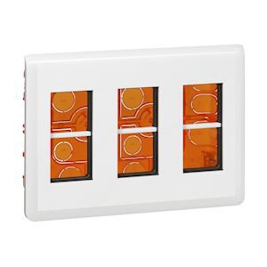 Photo Poste de travail encastre 3x4 modules finition plastique blanc | Ref : 078873L