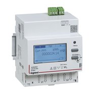 Photo Compteur modulaire triphas EMDX MID raccordement direct 63A - 4 modules - avec sortie RS485 - double comptage ou entre  impulsions | Ref : 412093