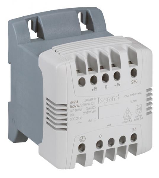 Photo Transformateur de commande et sécurité à connexion à vis primaire 230V à 400V et secondaire 24V~ - | Ref : 044214
