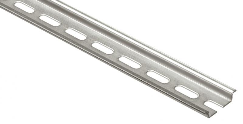 Photo Rail DIN symtrique avec oblongs  couper profondeur 7,5mm  -  longueur 2m | Ref : 047722