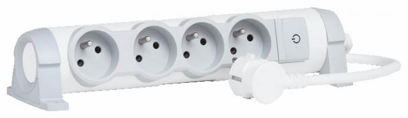 Photo Rallonge multiprise confort - bloc de prises rotatif - 4x2P+T - cordon 3 m | Ref : 050076