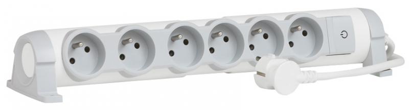 Photo Rallonge multiprise confort - bloc de prises rotatif - 6x2P+T - cordon 3 m | Ref : 050084