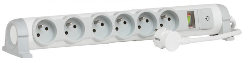 Photo Rallonge multiprise confort et s�curit� - indicateur de surcharge - 6x2P+T | Ref : 050093