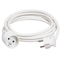 Photo Rallonge domestique 2P+T avec clips de protection longueur 10m - blanc | Ref : 051602