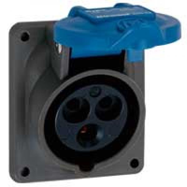 Photo Prise fixe Hypra IP44 16A  -  200V~ � 250V~  -  2P+T  -  plastique | Ref : 052022