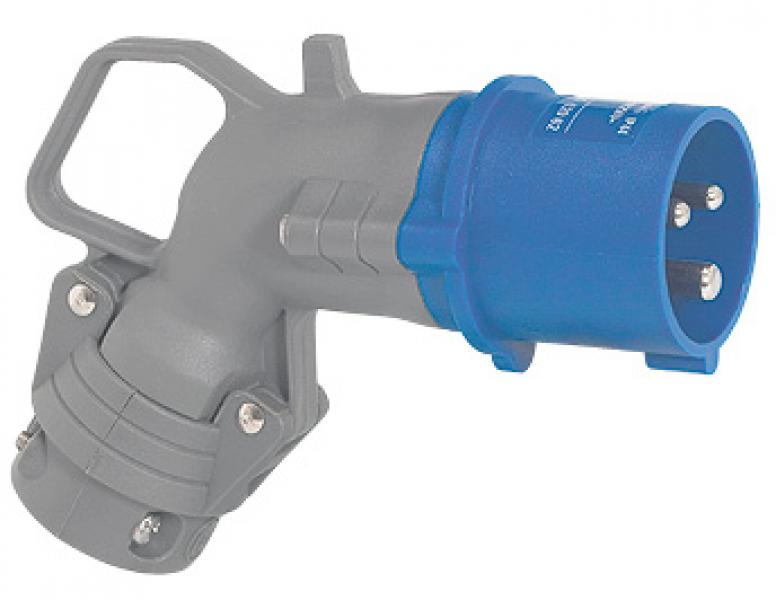 Photo Fiche mobile coude Hypra IP44 16A  -  200V~  250V~  -  2P+T  -  plastique | Ref : 052062