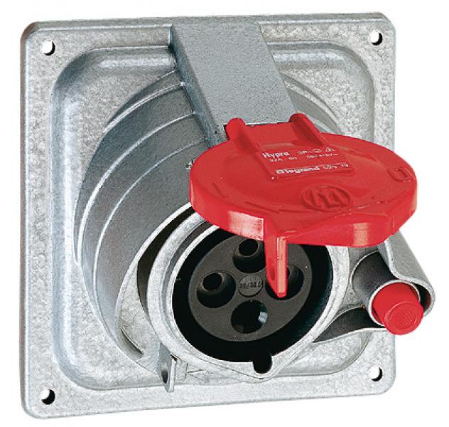 Photo Prisinter fixe Hypra IP44/55 16A  -  380V~  415V~  -  3P+T  -  mtal | Ref : 052213