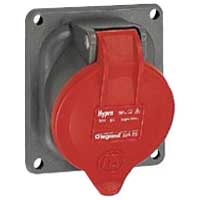 Photo Prise fixe Hypra IP44 16A  -  380V~  415V~  -  3P+N+T  -  plastique | Ref : 052224