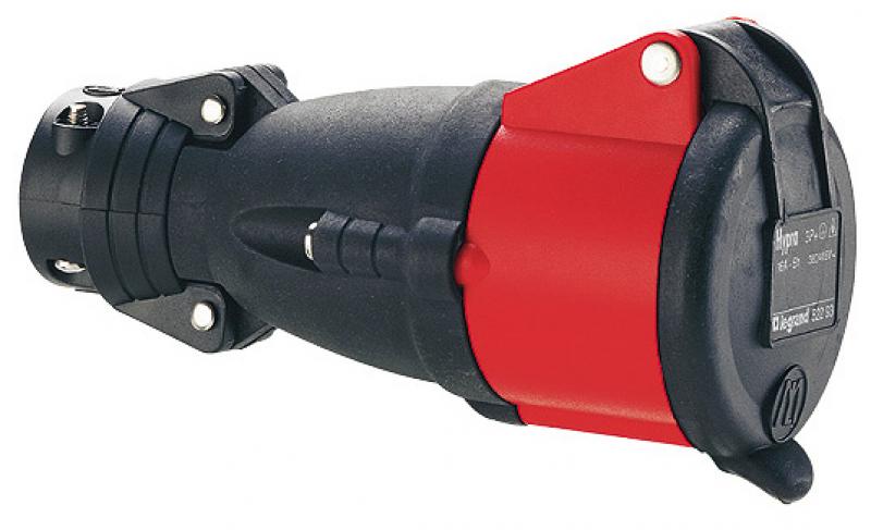 Photo Prise mobile Hypra IP44 16A  -  380V~  415V~  -  3P+T  -  caoutchouc | Ref : 052293