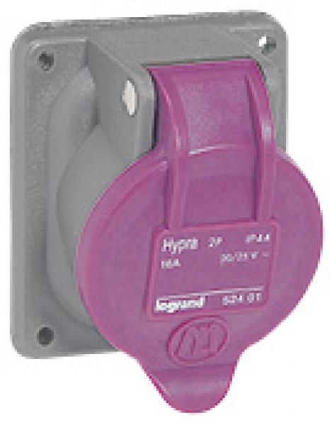 Photo Prise de courant fixe 2P Hypra IP44 TBT 16A  -  20V~  25V~  -  plastique | Ref : 052401