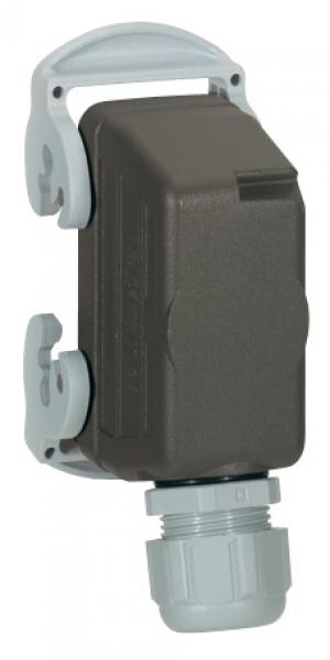 Photo Connecteur multip�les capot m�le avec verrouillage sortie lat�rale m�tal Hypra 16A 500V 16P+T | Ref : 053132